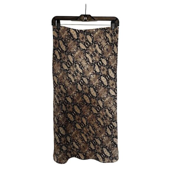 Evereve Peyton Jenson Midi Snake Flowy Skirt Women's Size Medium - Picture 2 of 5